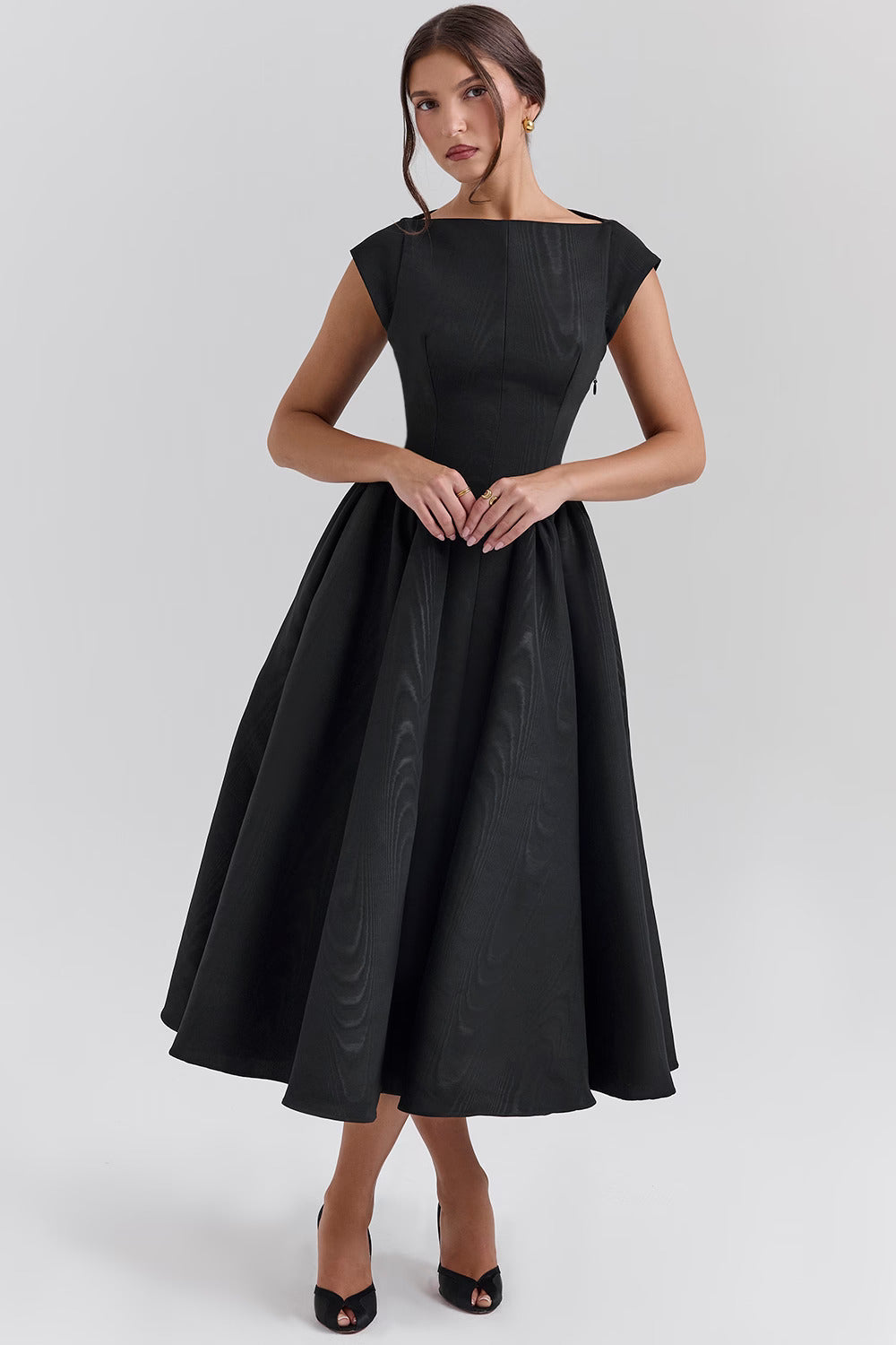 Cassiane Midikleid - Schwarz