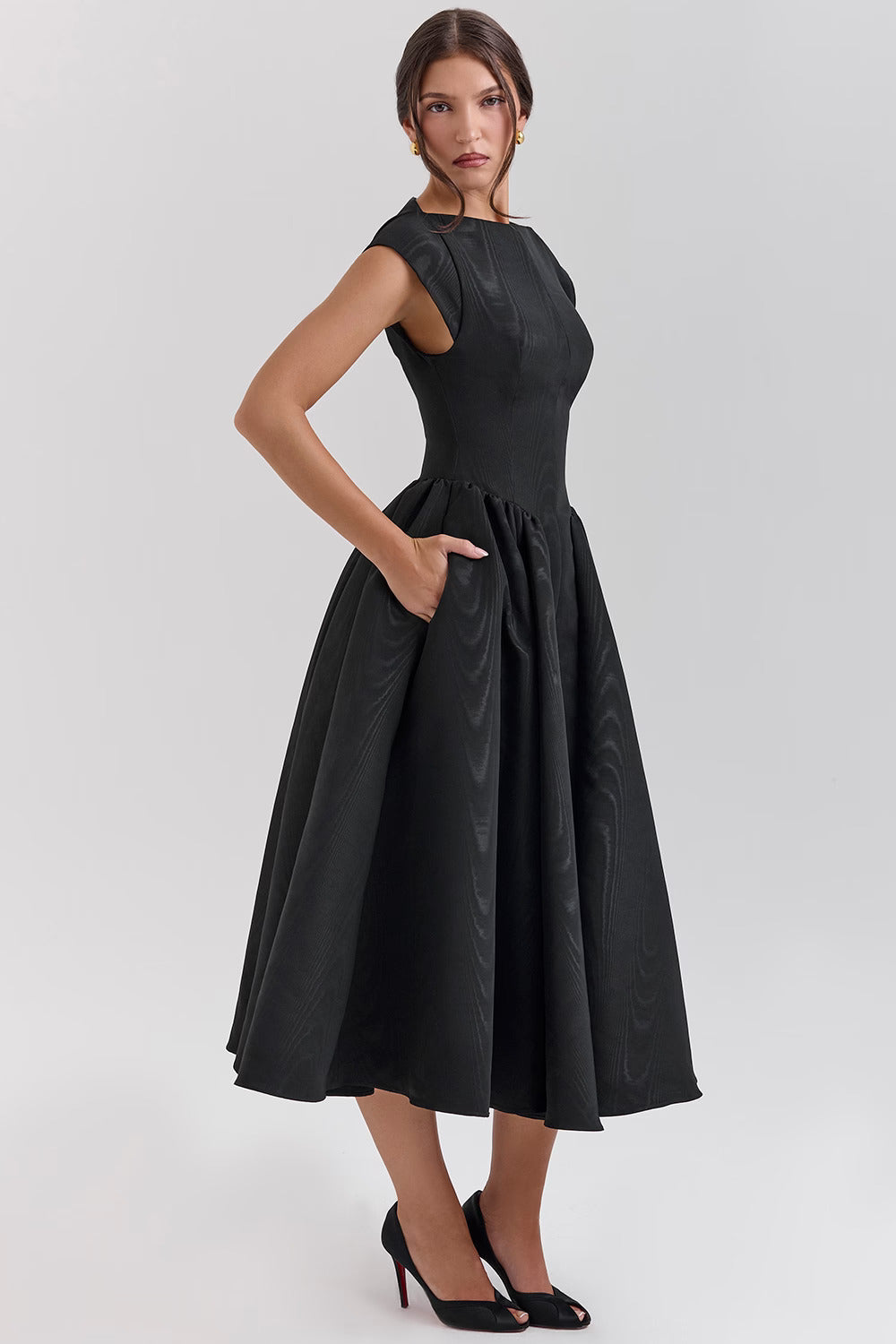 Cassiane Midikleid - Schwarz