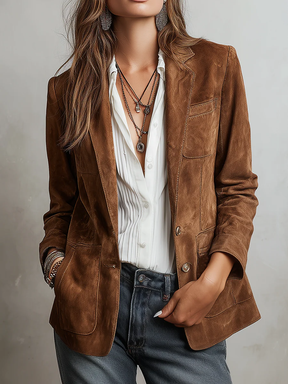 Braune Wildlederjacke